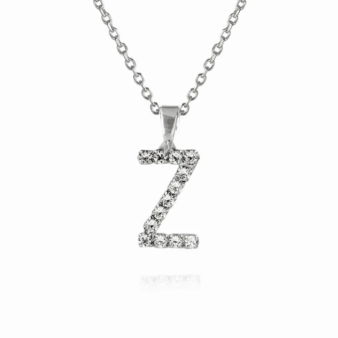 New Mini Letter Necklace Z/Crystal Halsband