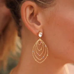 Store Mini Lotus Earrings/Rainbow Combo Örhängen