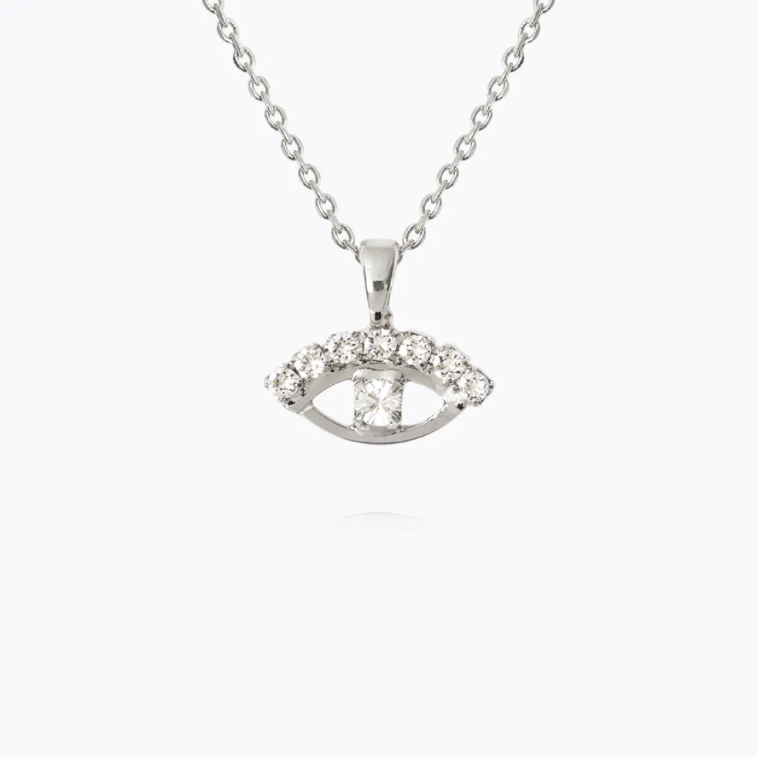Cheap Petite Greek Eye Necklace/Crystal Halsband